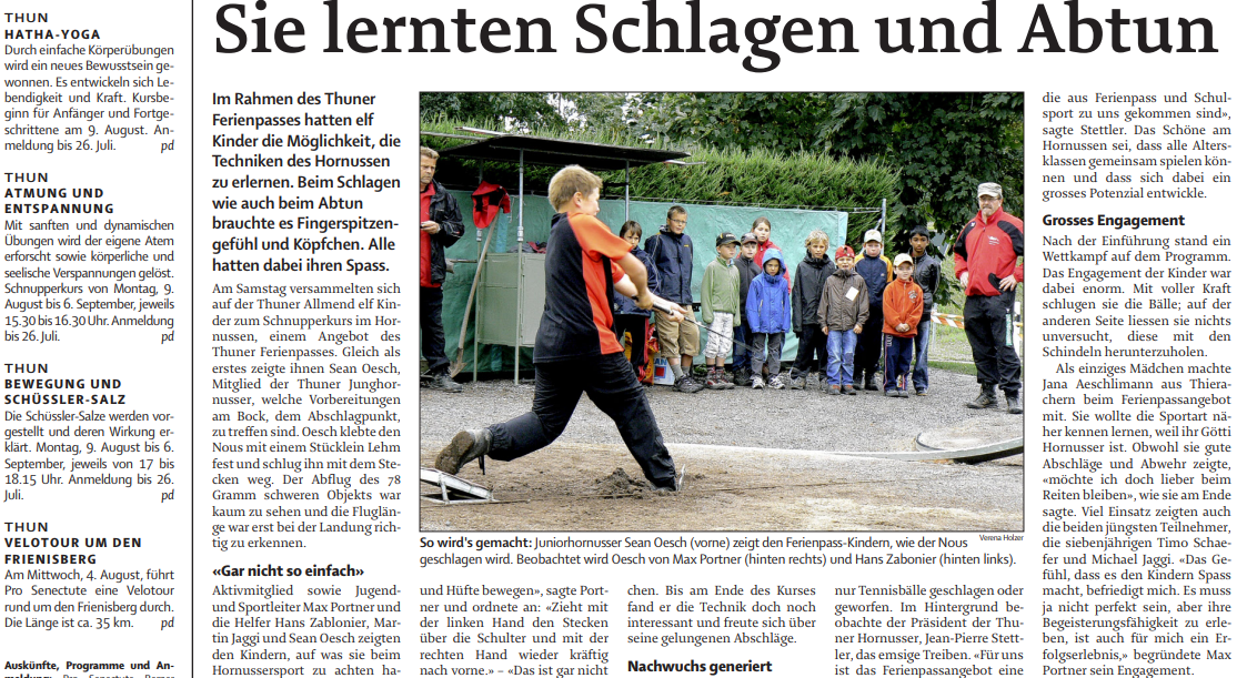 Thuner Tagblatt Ferienpass 2010